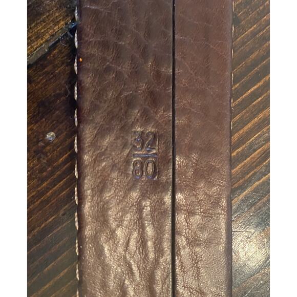 Fullum And Holt Men's Size 32 Brown Leather Belt Rugged Casual In Great Shape! - Picture 4 of 4
